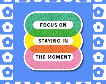 Mindfulness Vinyl Sticker – Abstract Geometric Design, Waterproof