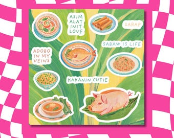 Filipino Food Sticker Sheet – Pinoy Pride Decals for Laptop, Journal