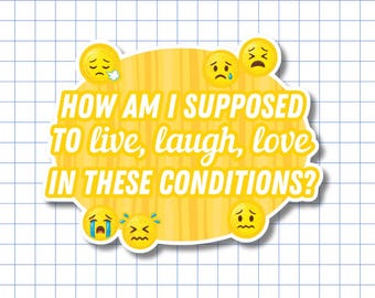 How Am I Supposed to Live, Laugh, Love in These Conditions? Vinyl Sticker
