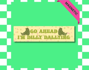 Dilly Dallying Frog Car Magnet, Funny Bumper Sticker