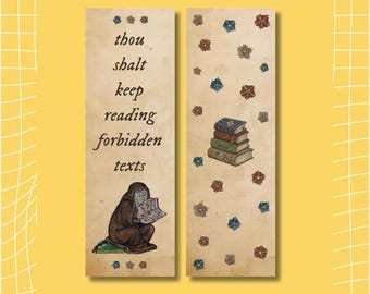 Medieval Manuscript Bookmark – Forbidden Texts, Banned Books, Reader Gift