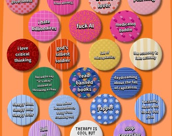 Choose Your Button Pin Badge - Funny Meme Handmade Pins (1 Inch Pinback)