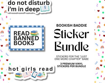 Bookish Baddie Sticker Bundle – Read Banned Books, Hot Girls Read, Do Not Disturb (Vinyl)