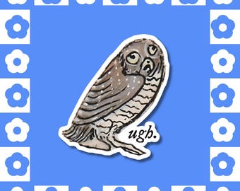 Ugh Medieval Owl - Vinyl Sticker
