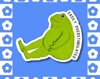Neurodivergent Frog Vinyl Sticker – Funny ADHD Autistic Gift