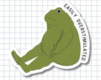 Neurodivergent Frog Vinyl Sticker – Funny ADHD Autistic Gift