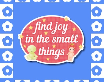 Find Joy in the Small Things Vinyl Sticker - Trinket Lover, Girl Collector