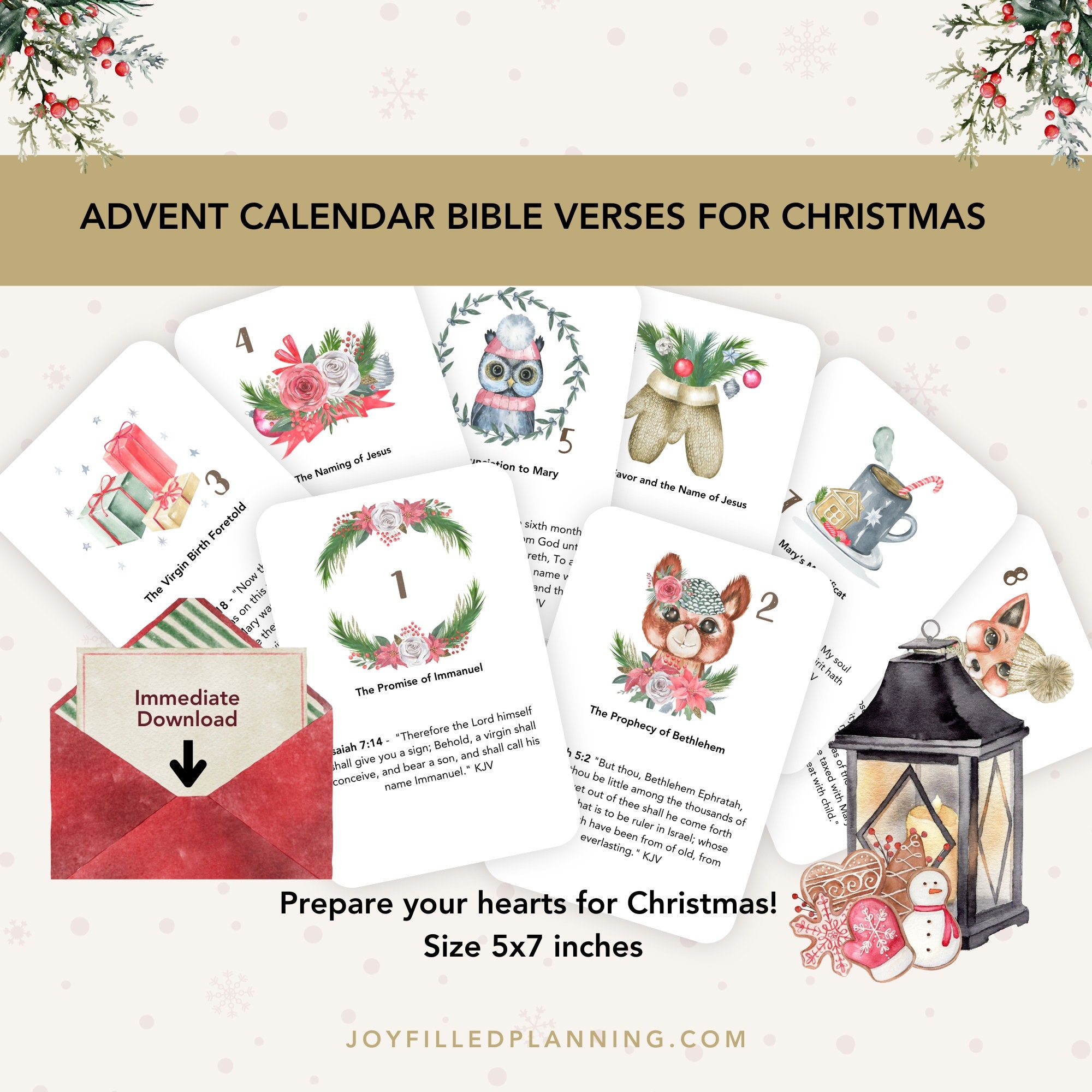 Advent Calendar Bible Verses for Christmas Scripture Cards - Etsy