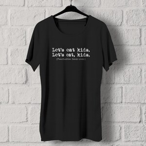 Funny Teacher Appreciation Gift, Unisex T-Shirt, Gift for Teacher, Punctuation Saves Lives, White on Dark