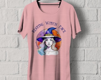 Resting Witch Face T-Shirt | Women's Halloween Tee | Witchy Graphic Shirt