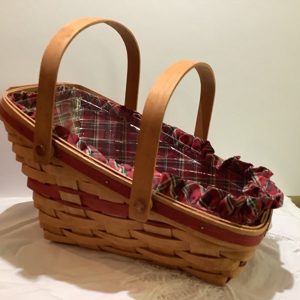 Vintage Longaberger 1991 Yuletide Traditions Christmas Collection Hand Woven Basket Made in USA