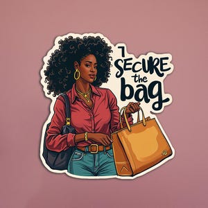 私はバッグのステッカー B を確保します – エンパワーされた女性、起業家ステッカー、ハッスル文化、ボス ベイブ、マネー ムーブ、フェミニスト ギフト