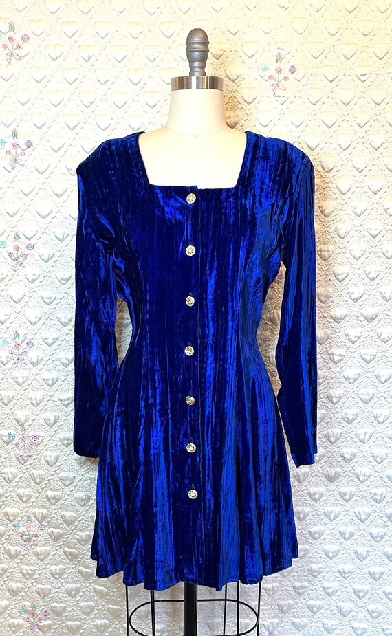 Electric blue long sleeve dress clearance
