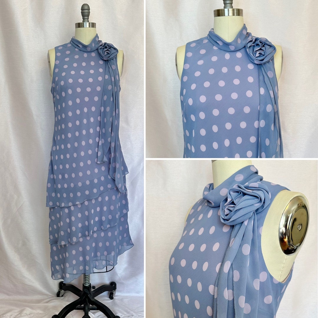 90s Does 20s Rabbit Rabbit Rabbit Blue With Lavender Polka - Etsy
