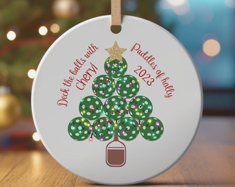 Personalized Pickleball Christmas Ornament - A Unique Pickleball Gift for Pickleball Lovers-Customized Pickleball Tree-Pickleball Enthusiast