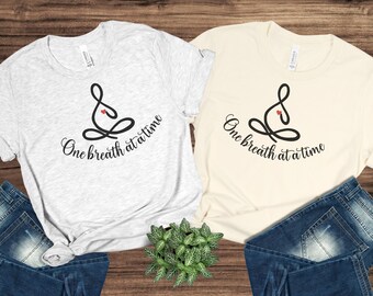 Zen-Inspired T-Shirt, Embrace Mindfulness with One Breath at a Time Message, Yoga & Meditation Apparel for Serene Soul