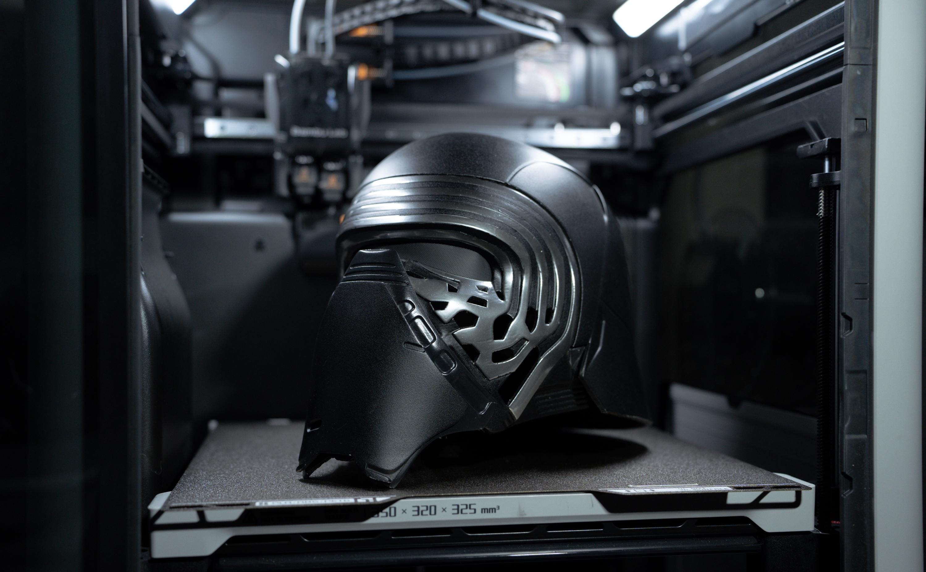 Life-size Kylo Ren Helmet – Battle-damaged or Clean Finish – Fully