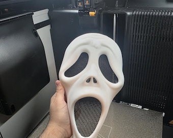 Wearable Scary Movie 6 Ghostface Inspired Mask – 3D Printed – Mesh Eyes & Nose