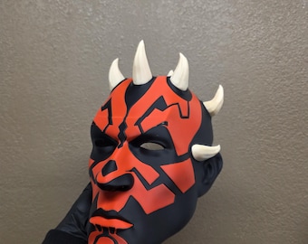 3D Printed Darth Maul Helmet – Ready to Wear – Magnetic Back Panel – Custom Size Available – Star Wars Cosplay Mask