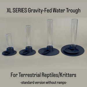 XL SERIES Gravity Fed Water Dispenser Trough For Geckos, Terrestrial Reptiles, Tarantulas, Roaches, WITHOUT Ramps Version -Vacation Solution