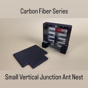 Carbon Fiber Series Small -VERTICAL- Junction Ant Nest With Optional Heat Cable Portal For Colony with Queen Modular Formicarium 3D Printed
