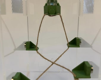 The Original Jumping Spider Water Station Hanging Magnetic Wicking Trough For Tarantulas, Mantises, Arboreal Insects **TWINE ANCHOR SERIES**