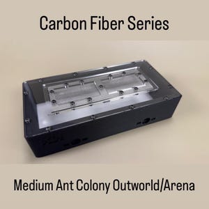 Carbon Fiber Series Ant Nest Medium Outworld/ Arena - Formicarium For Queen/Colony with Screen Lid, White Interior Base