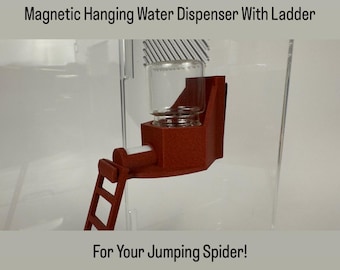 The Original Jumping Spider Water Station Hanging Magnetic Wicking Trough For Tarantulas, Mantises, Arboreal Insects **LADDER SERIES**