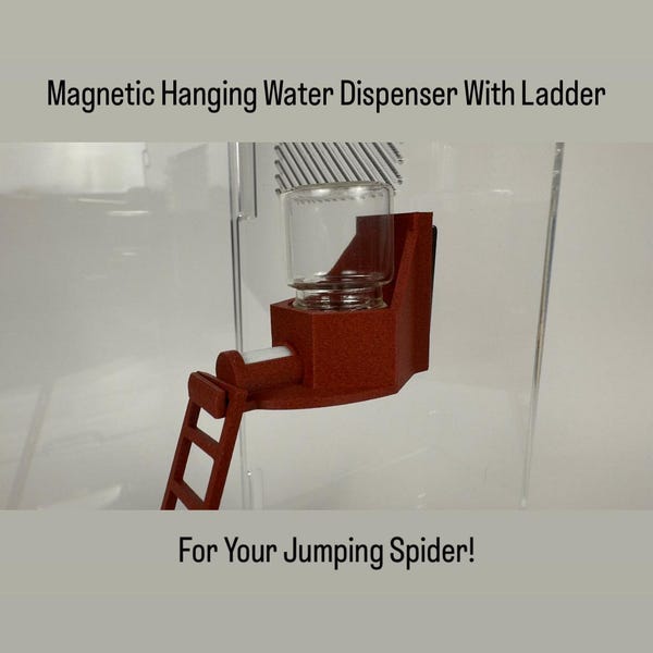 Die ursprüngliche springende Spinnen-Wasser-Station, die einen magnetischen Dochttrog für Vogelspinnen, Gottesanbeter-, baumartige Insekten hängt ** LADDER SERIE **