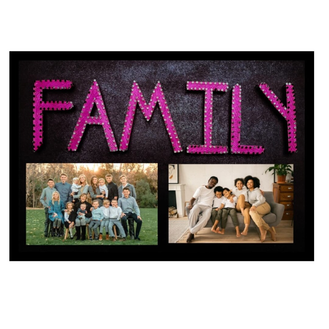 Handmade String Art Family Design Decoration Perfect for Etsy