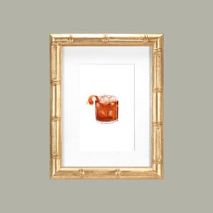 Negroni Watercolor Art Print – 4×6 or 5×7 | Cocktail Wall Art, Bar Cart Decor