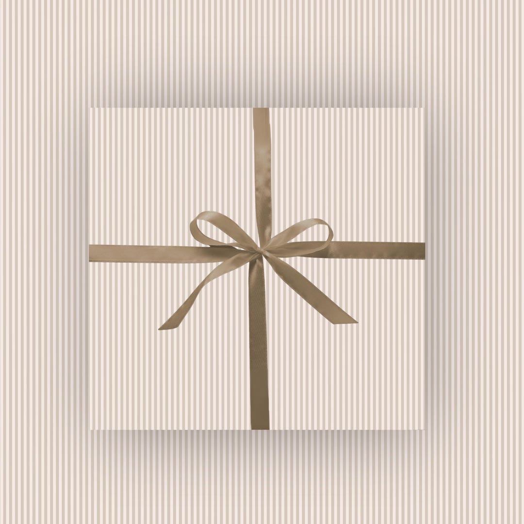 Tan Pinstripes Wrapping Paper — Original Watercolor - Etsy