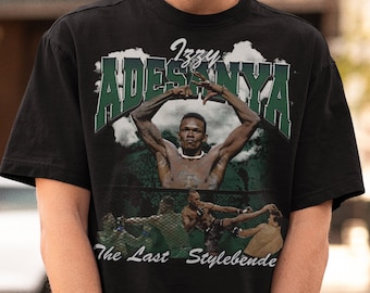 Israel Adesanya The Last Stylebender MMA T-shirt collage graphique rétro vintage des années 90