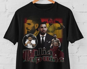 Ilia Topuria El Matador MMA Vintage 90s Retro Graphic Collage T-Shirt