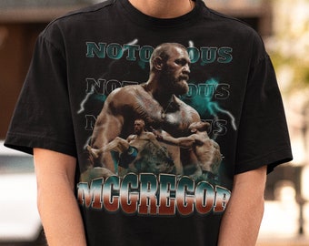 Conor McGregor The Notorious MMA Vintage 90s Retro Graphic Collage T-Shirt