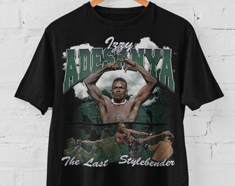 Israel Adesanya The Last Stylebender MMA Vintage 90s Retro Graphic Collage T-Shirt