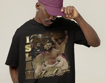 Islam Makhachev MMA Vintage 90s Retro Graphic Collage T-Shirt