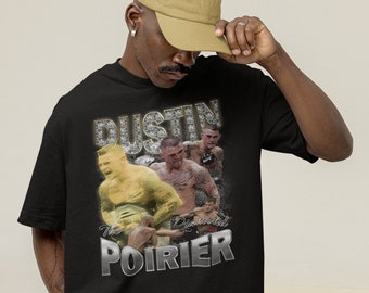 Dustin Poirier The Diamond MMA Vintage 90s Retro Graphic Collage T-Shirt