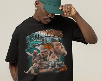 Conor McGregor The Notorious MMA T-shirt à collage graphique rétro vintage des années 90