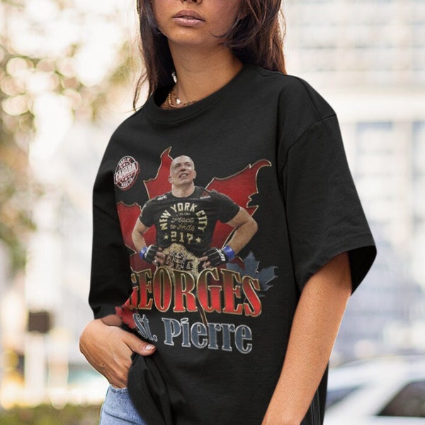 Georges St Pierre MMA Vintage 90s Retro Graphic Collage T-Shirt