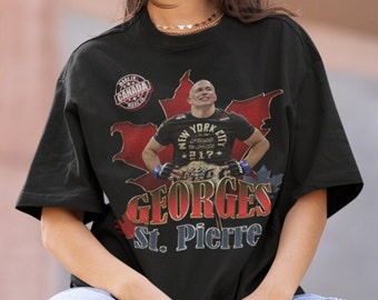 Georges St Pierre MMA Vintage 90s Retro Graphic Collage T-Shirt