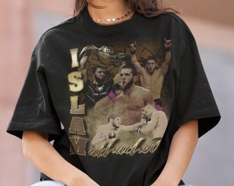 Islam Makhachev MMA Vintage 90s Retro Graphic Collage T-Shirt