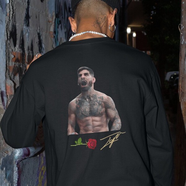 Ilia Topuria The Matador MMA Silhouette Signature Rose With Logo T-Shirt