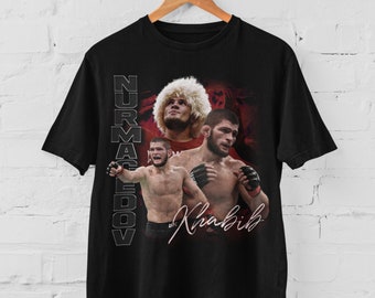 Khabib Nurmagomedov The Eagle MMA T-shirt con collage grafico retrò vintage anni '90