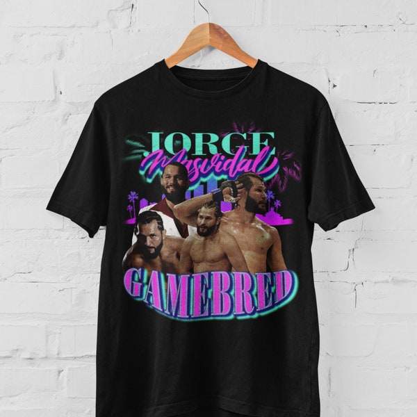 Jorge Masvidal Gamebred MMA Vintage 90s Retro Graphic Collage T-Shirt