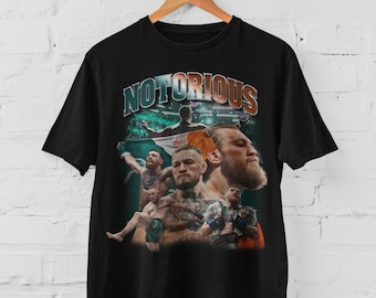Conor McGregor The Notorious MMA Vintage 90s Retro Graphic Collage T-Shirt