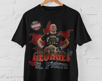 Georges St Pierre MMA Vintage 90s Retro Graphic Collage T-Shirt