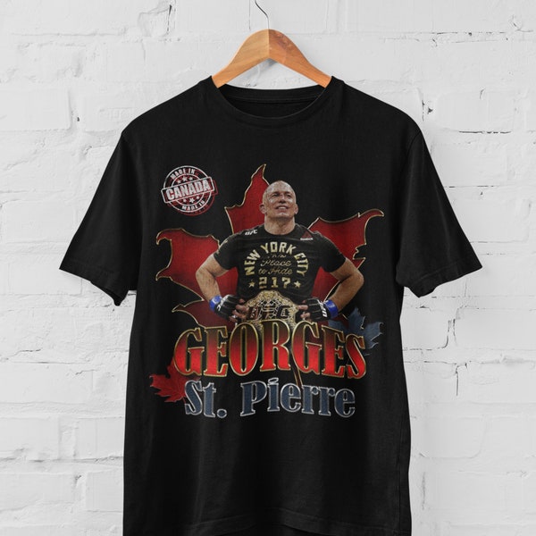 Georges St Pierre MMA Vintage 90s Retro Graphic Collage T-Shirt