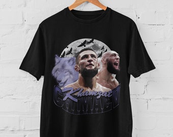 Khamzat Chimaev Borz MMA Vintage 90s Retro Graphic Collage T-Shirt