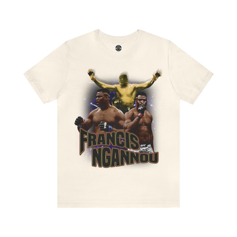 Francis Ngannou The Predator MMA Vintage 90s Retro Graphic Collage T-Shirt image 3